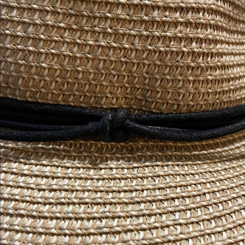 Talula | Tan | Straw | Black Cow Leather Band | Sun Hat | ResortWear | Size S - Picture 10 of 15
